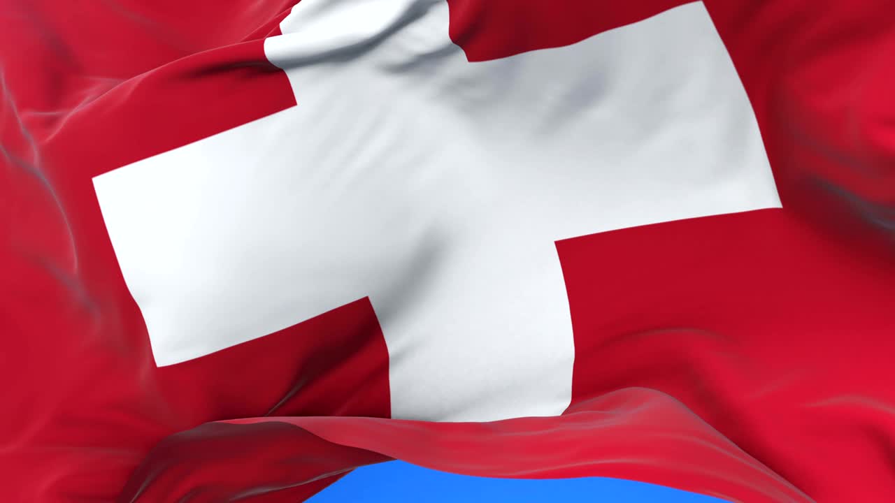 스위스 발이 바람에 흔들리는 느린 파란 하늘, 루프