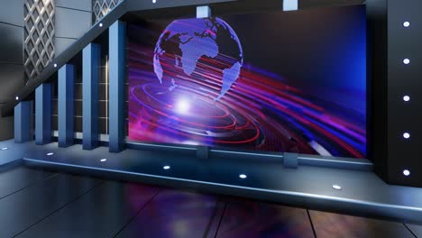 el conjunto de estudios de noticias de tv - bucle de fondo de pantalla verde virtual