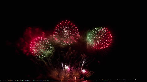 Large-number-of-photos-of-fireworks-during-New-Year's-Eve-being-shot-on-the-coast