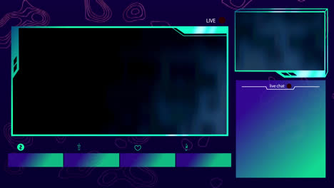 Animation-of-blank-screens-with-digital-interface-over-blue-background