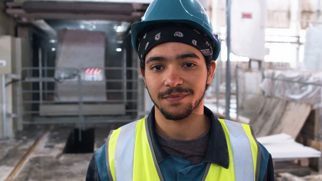 Man in a marble factory