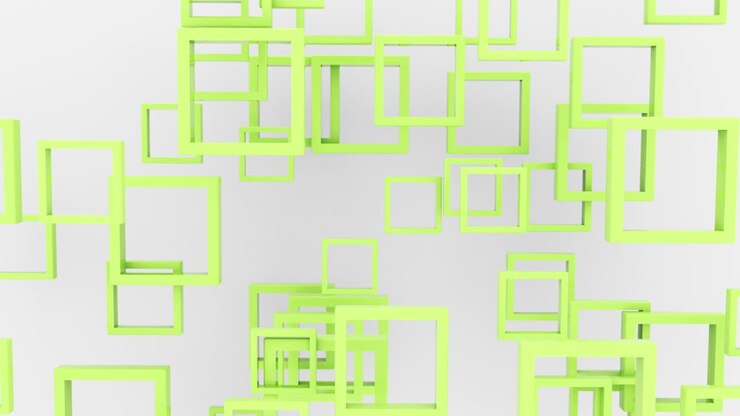 Abstract background 3d color squares shapes 4k animation. Looping footage.