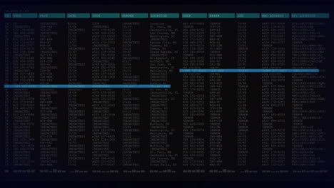 Computer code and data processing animation over green network connections