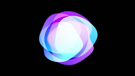 animación de orbe líquido, forma abstracta azul y púrpura sobre un fondo negro