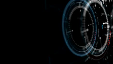 animación en 4k de la interfaz de visualización de hud con icono gráfico de carga de elemento de barra para el concepto futurista de tecnología cibernética