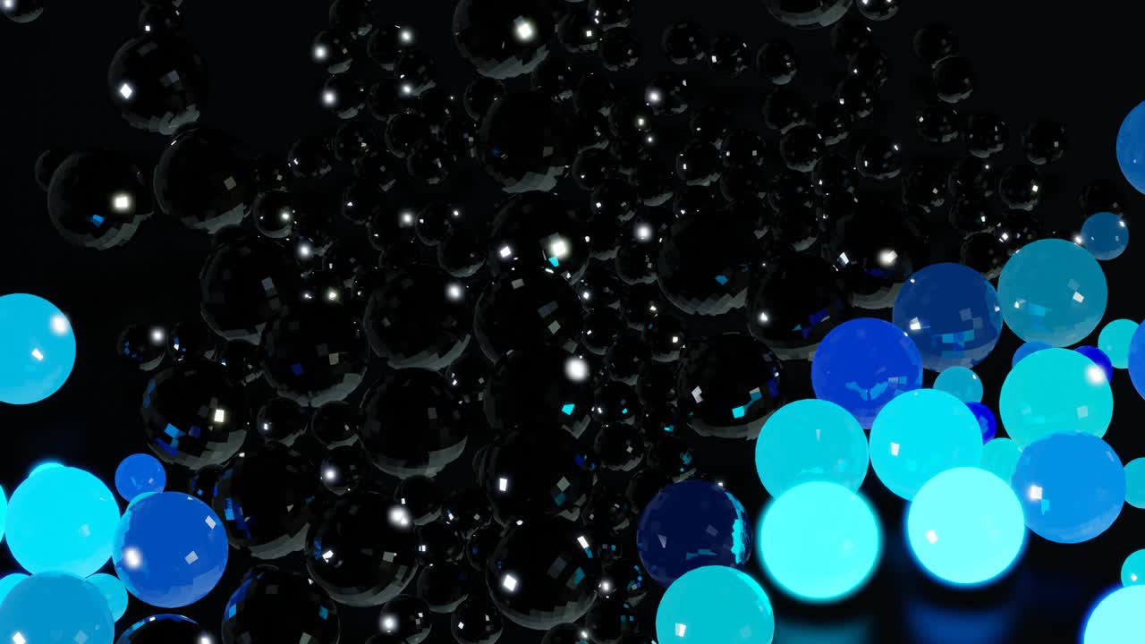 불은 추상적인 크리스마스 꽃받침과 같은 모양을 형성하기 시작합니다. 파란 파도는 크리스마스 가란드와 같은 공을 가로질러 달립니다.