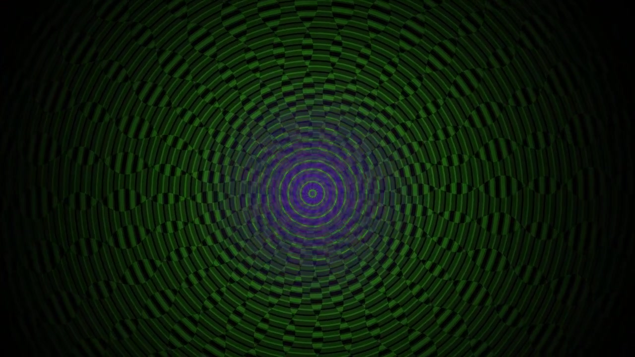 Dynamic Green and Black Concentric Circles Optical Illusion Pattern