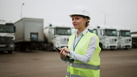 Woman-doing-trucks-inspection