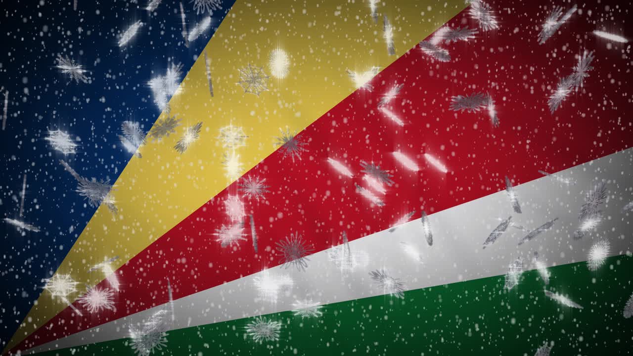 세이의 발은 눈이 내리는 루프, 새해와 크리스마스 배경, 루프