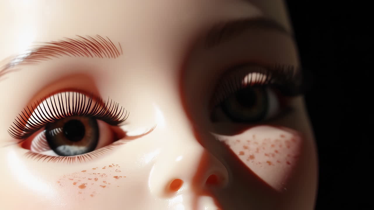Close-up of a doll's eye