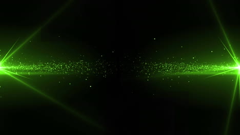 animation of green spotlights with christmas and new year firework exploding in night sky