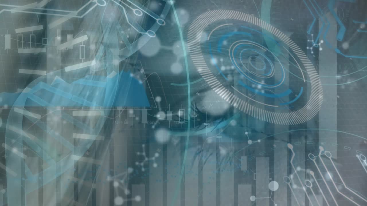 Animation af scanning og databehandling over computerservere