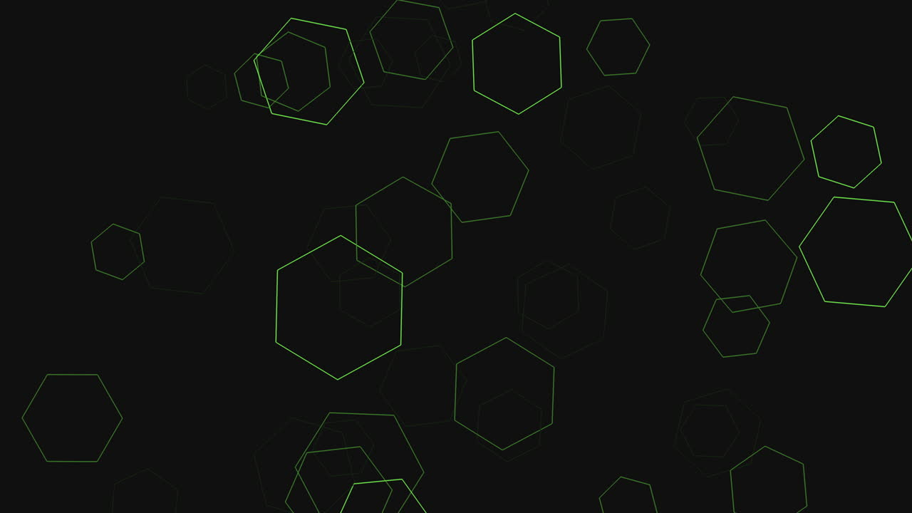 volar en forma de hexágonos con línea de neón en degradado oscuro