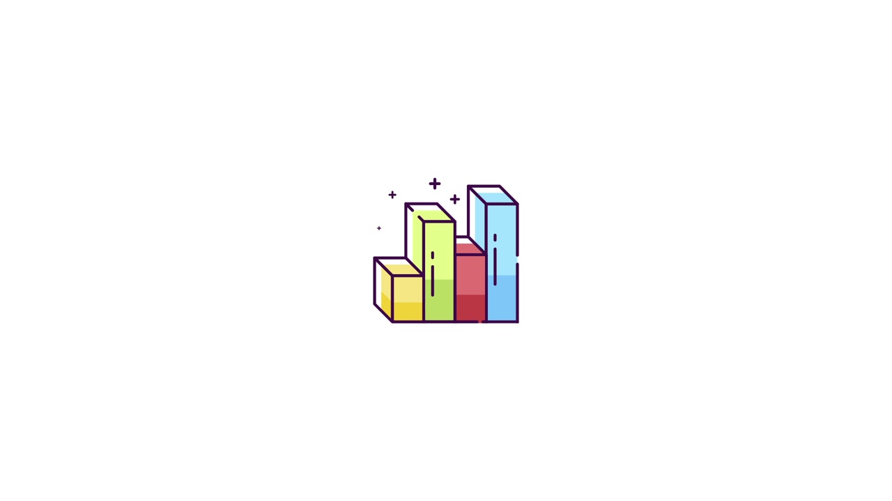 Animated Bar Chart Icon with Sparkles for Business Growth