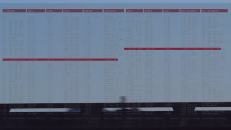 animation of screens with data processing