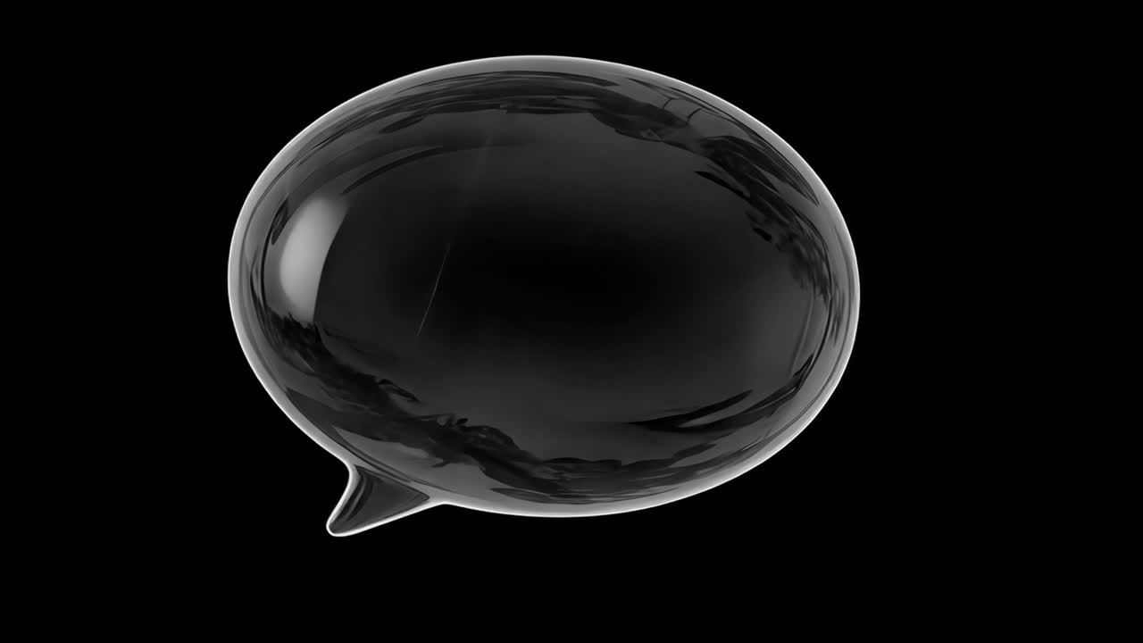 Gennemsigtig taleboble-animation, isoleret aktiv, transparent 4K-video, alfakanal, ProRes 4444