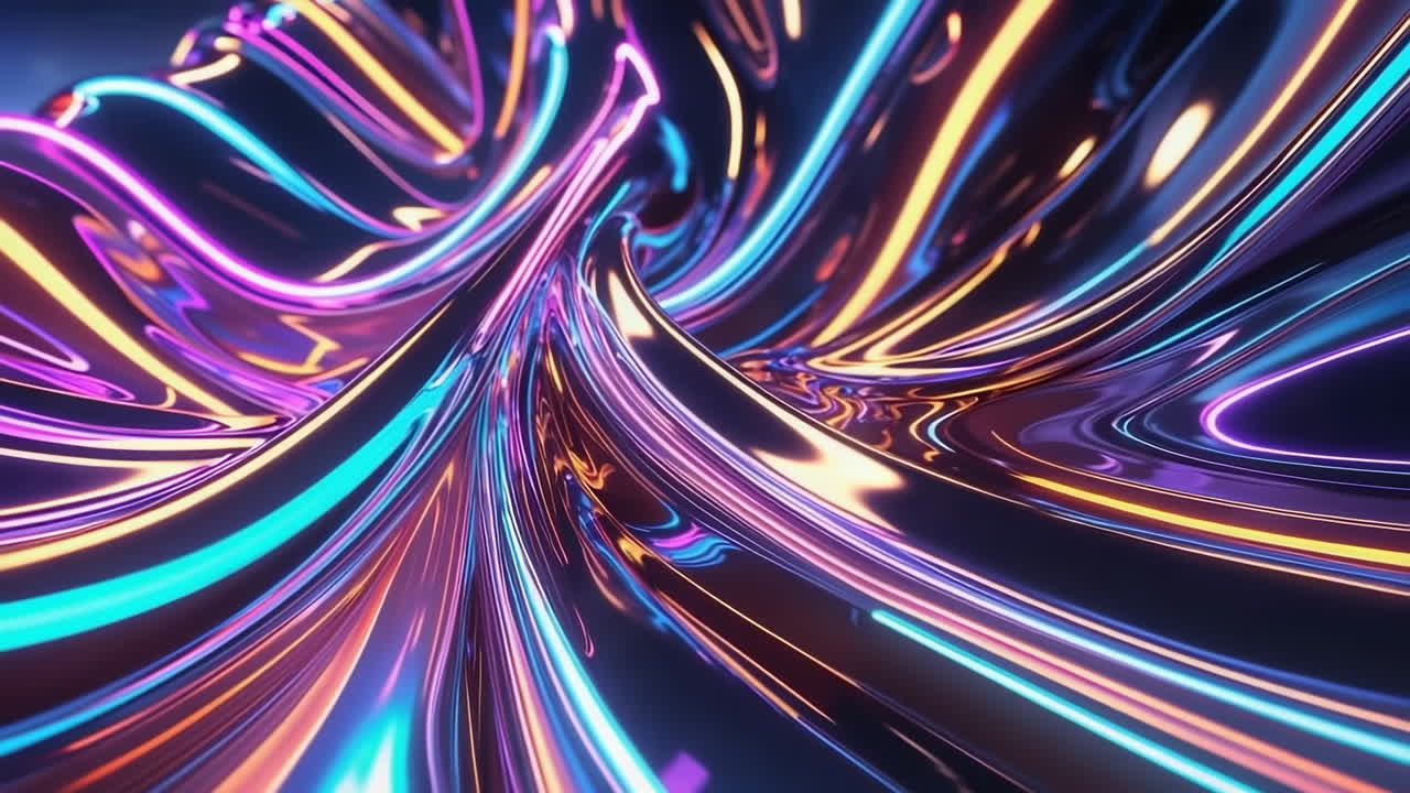 Tracce di luce al neon astratte