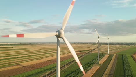 Aerial-footage-of-a-rotating-wind-turbine