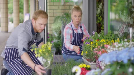 Young-florists-working-outside
