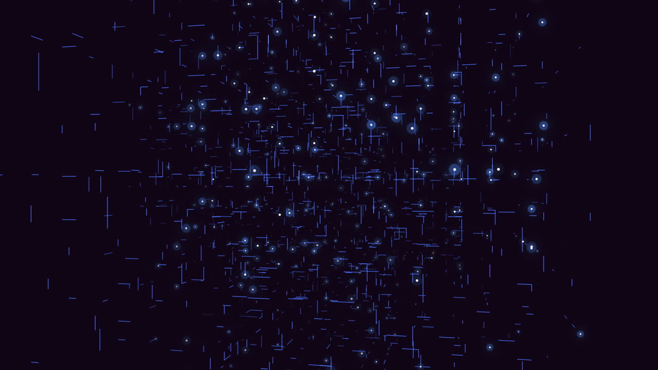 Premium stock video Futuristic dark grid with floating white dots a