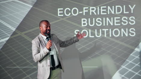 business presentation on eco-friendly solar solutions