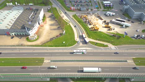 aerial view of goods warehouse