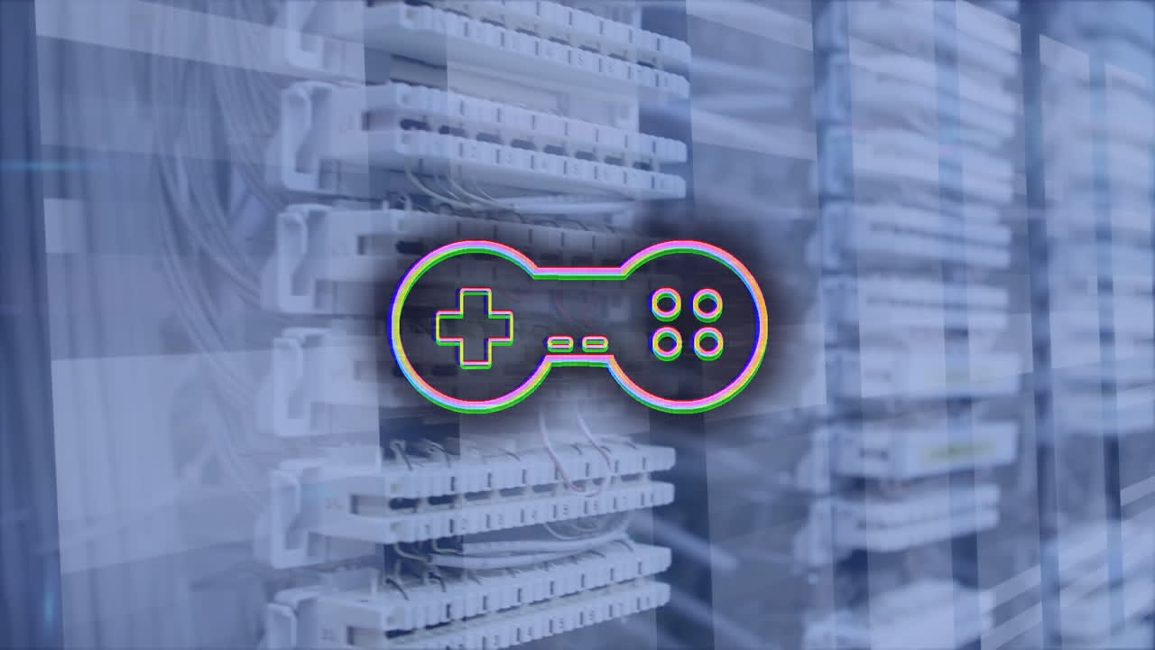 비디오 게임 패드의 애니메이션과 스크린을 통해 데이터 처리