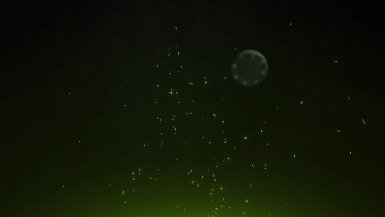 Animation of digital fire sparks and gambling clip moving in seamless loop on black background