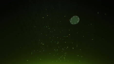 animación de chispas de fuego digitales y clip de juego moviéndose en bucle sin costuras en fondo negro