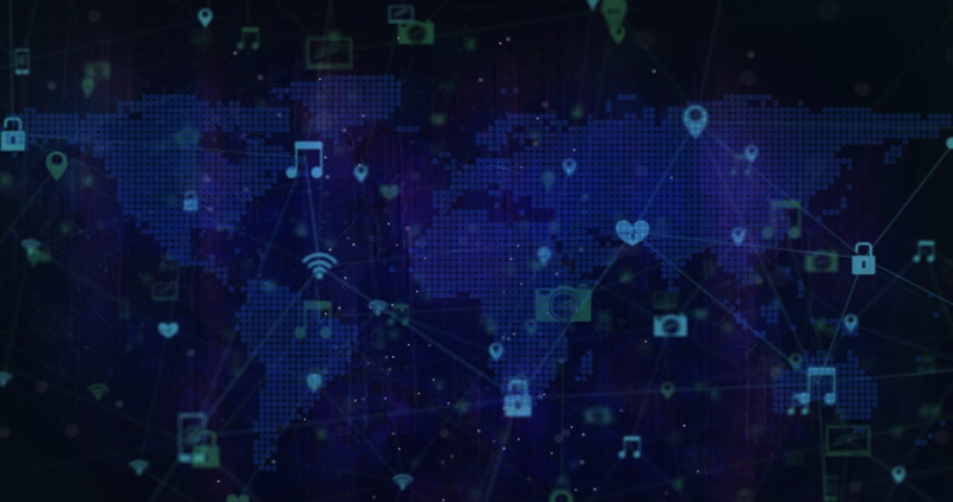 Animation of animation of globe over data processing
