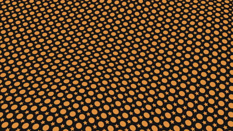 patrón dinámico de puntos negros y naranjas en un fondo vibrante