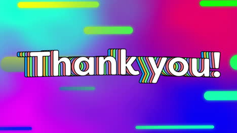 Animation-of-thank-you-text-over-neon-vibrant-background