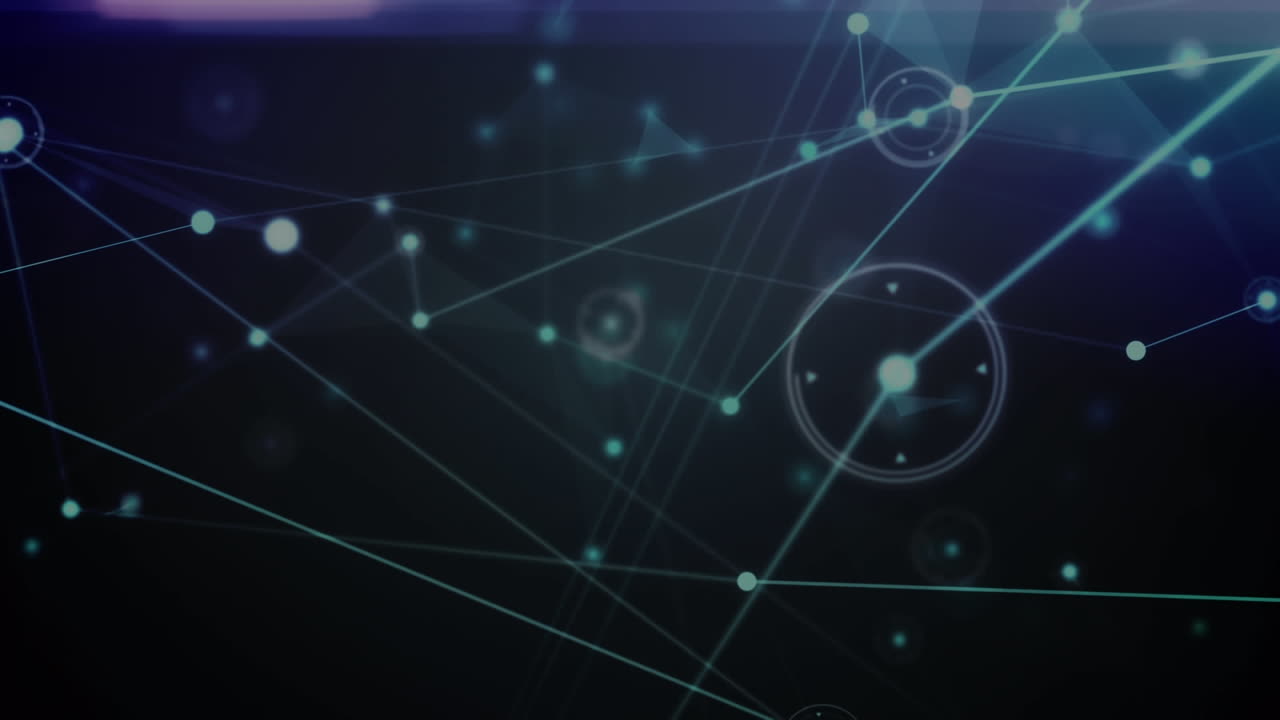 animación de la red de conexiones con puntos brillantes