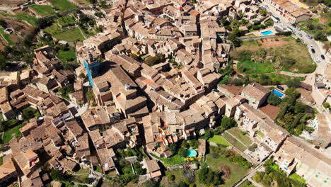 Gentle-aerial-tilt-Deia-Mallorca-Village-Mountains