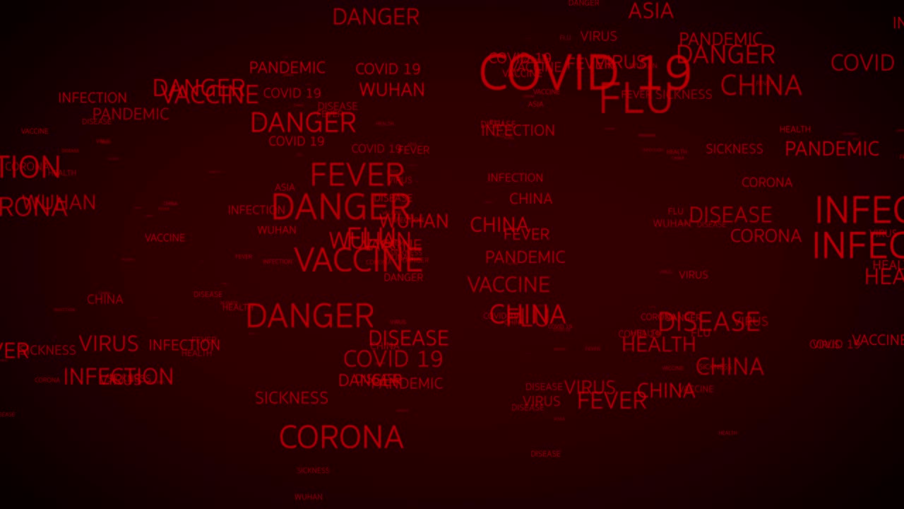 4K Text reveal corona virus covid-19 novel coronavirus concept motion background. coronavirus dangerous flu. Wuhan COVID-19 coronavirus concept text motion background animation.