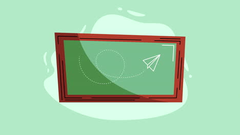 animación de equipos de pizarra en el aula de la escuela