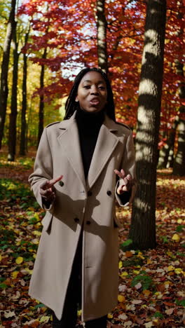 woman in autumn forest