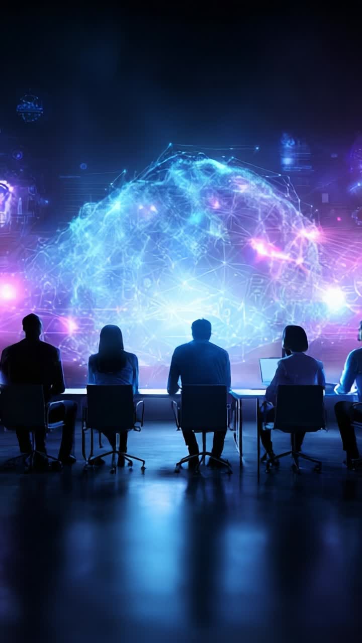 A Group of Professionals Analyzing Complex Data Visualizations and ...