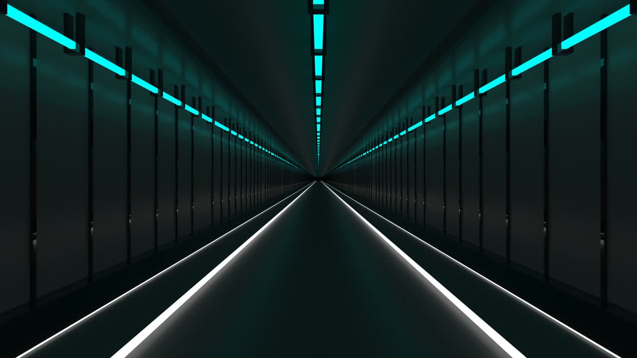 Technological Looped Abstract Background Hallway Tunnel