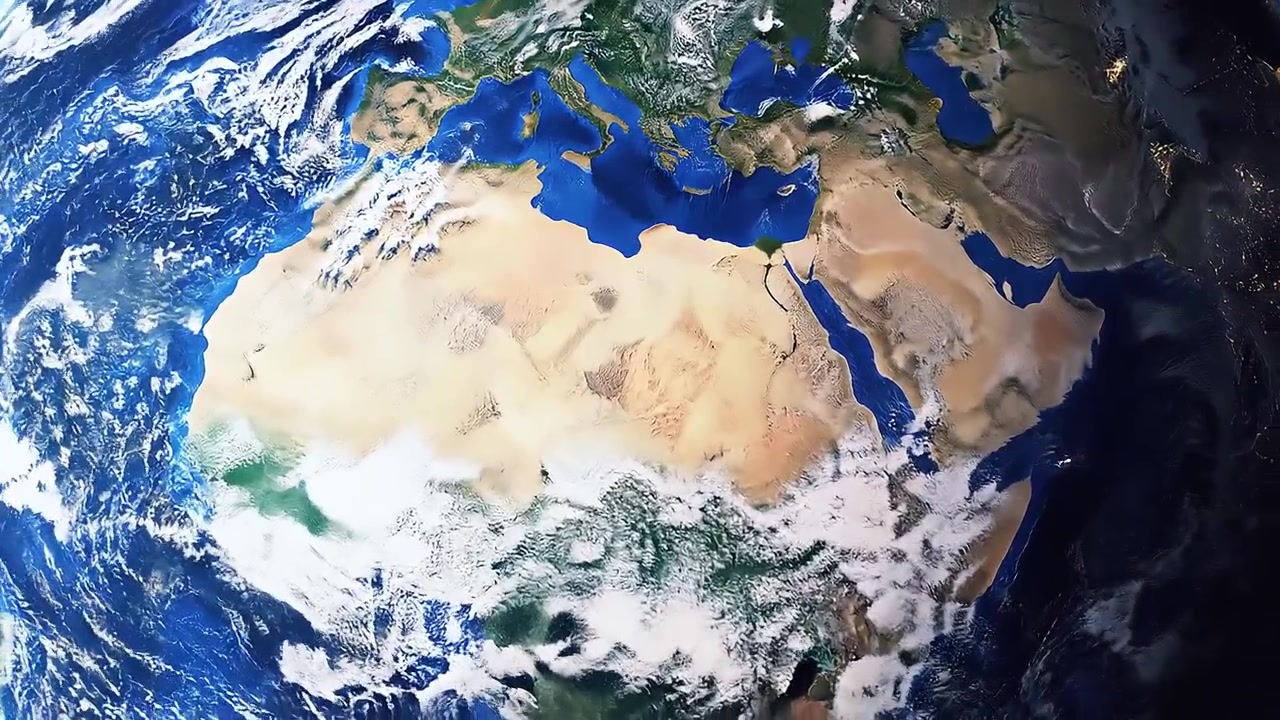 Satellitenansicht des Planeten Erde im Weltall mit Sternen