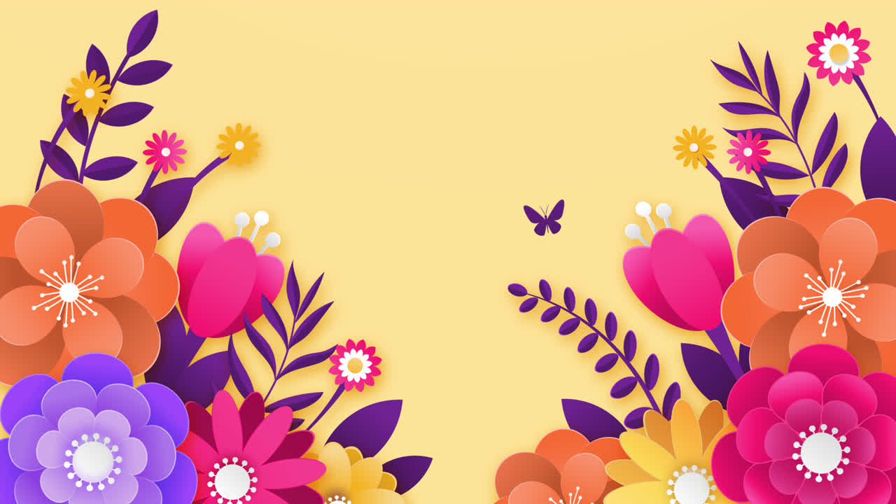 Colorful Paper Flowers Background