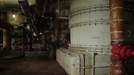 industrial plant interior view with machinery and pipes