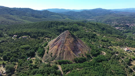 spoil tip boney pile, gob pile or culm bank ales france aerial shot