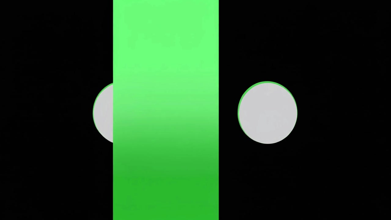 Abstract Animation of Moving Circles and Vertical Green Bar