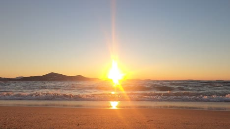 Time-lapse-of-Sunset-on-Naxos-Island,-Greece