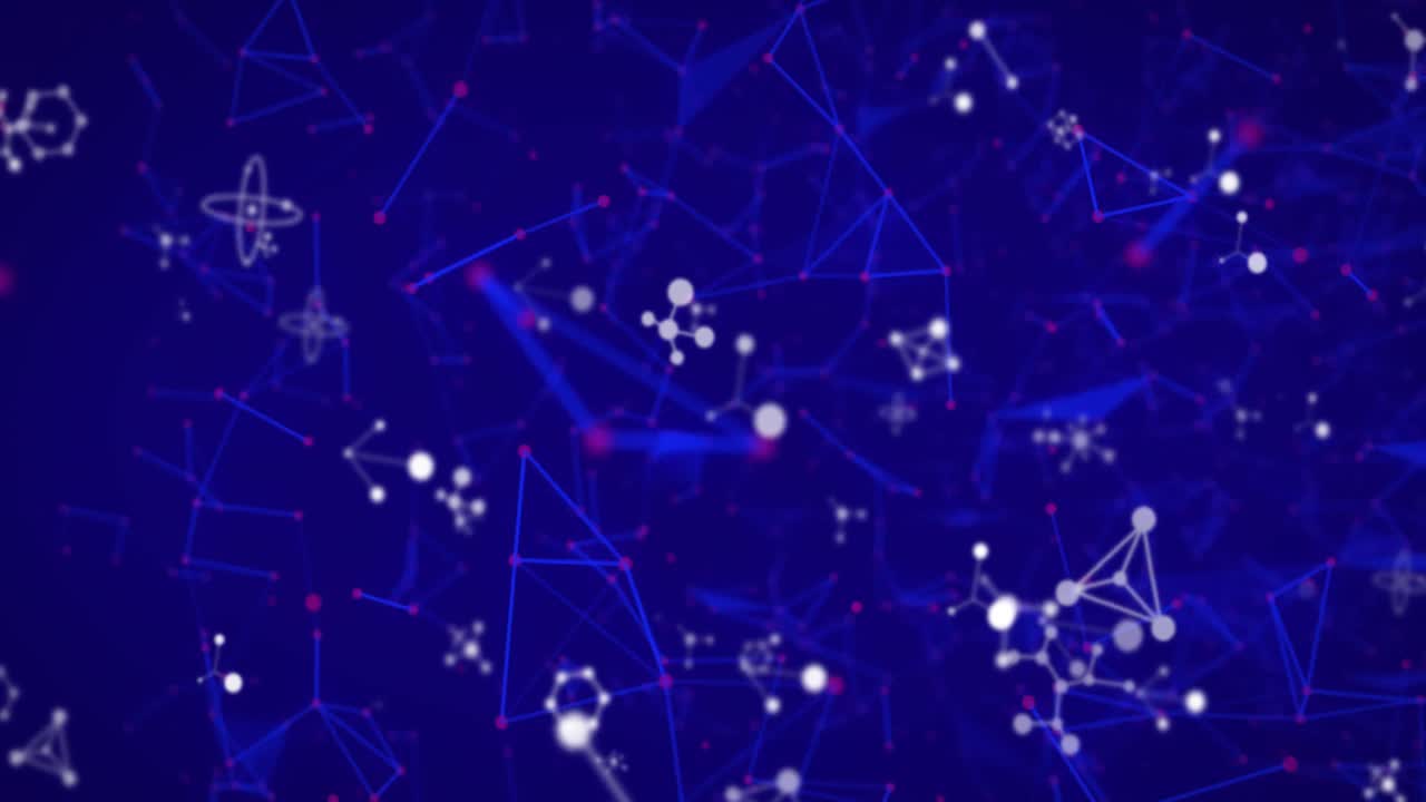Network of connections against blue background