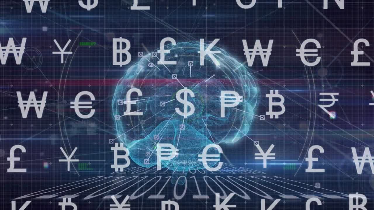 파란색 배경 위에서 통화가 노래하는 애니메이션