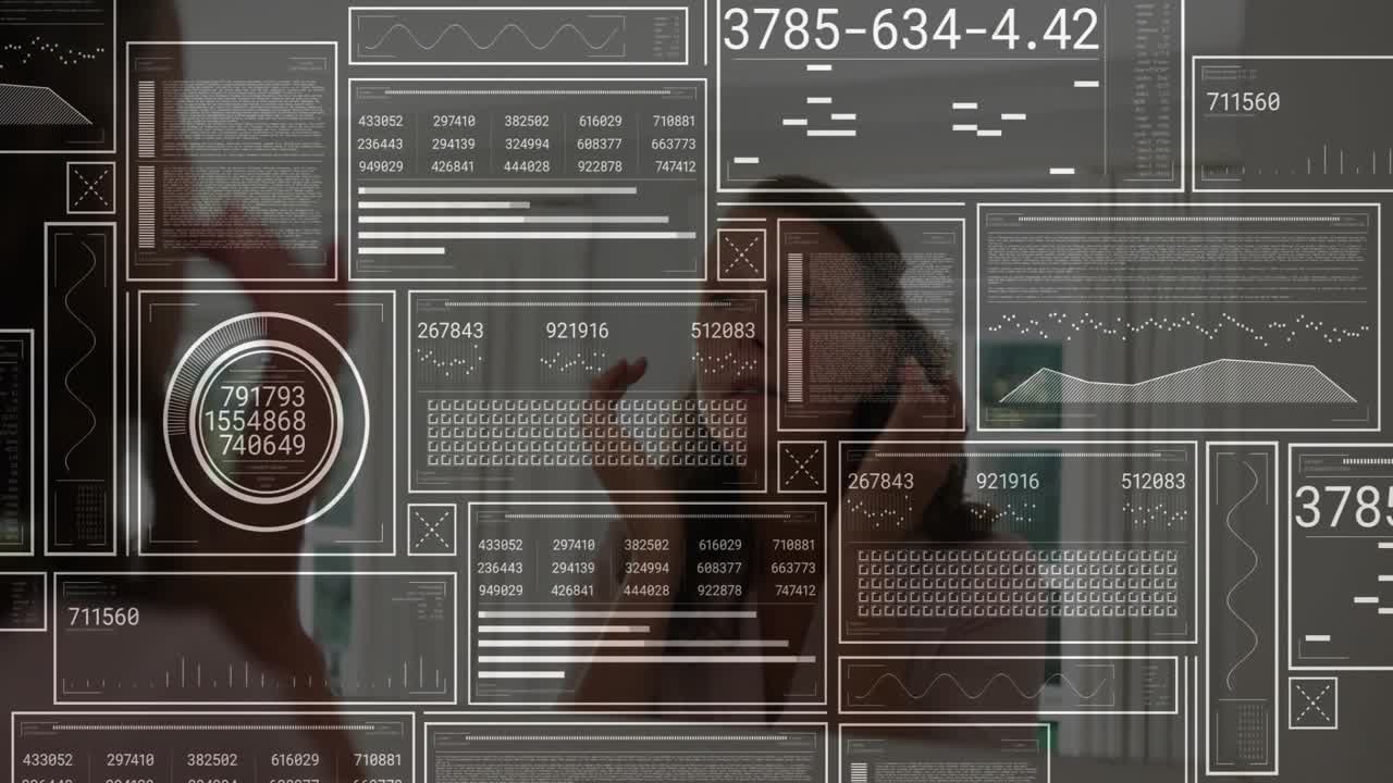 woman pressing fingertips along cheeks activating digital skin health tech panels updating metrics