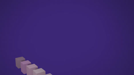 animation of financial data processing over purple background