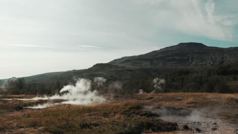 geysir boiling geothermal hot spring water boiling on golden circle, strokkur iceland